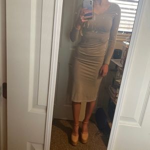 Womens light gray fitted dress